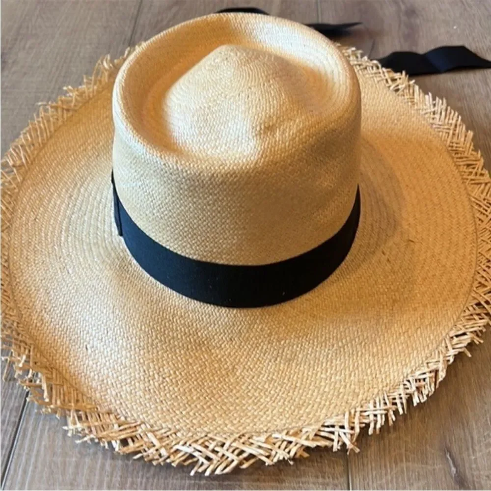 Anthropologie x Elegancia Tropical Straw Boater Size M